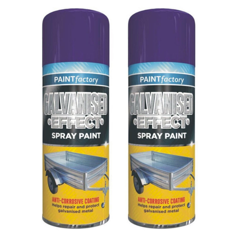 2 x 400ml Galvanised Effect Spray Anti Corrosive Coat Protect Metal