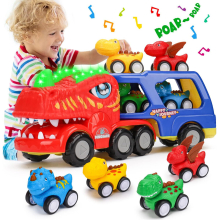 5 in 1 Dinosaur Transport Truck Car Toys for 1 2 3 4 Year Old Boy Birthday Gifts