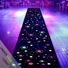 1pc Flannel Non Woven Back Runner Rug 550gsm Starry Sky Dot Fluorescent Rug Party Fluorescent Strip Rug Fun UV Light Decorative Floor Mat Home Decorat