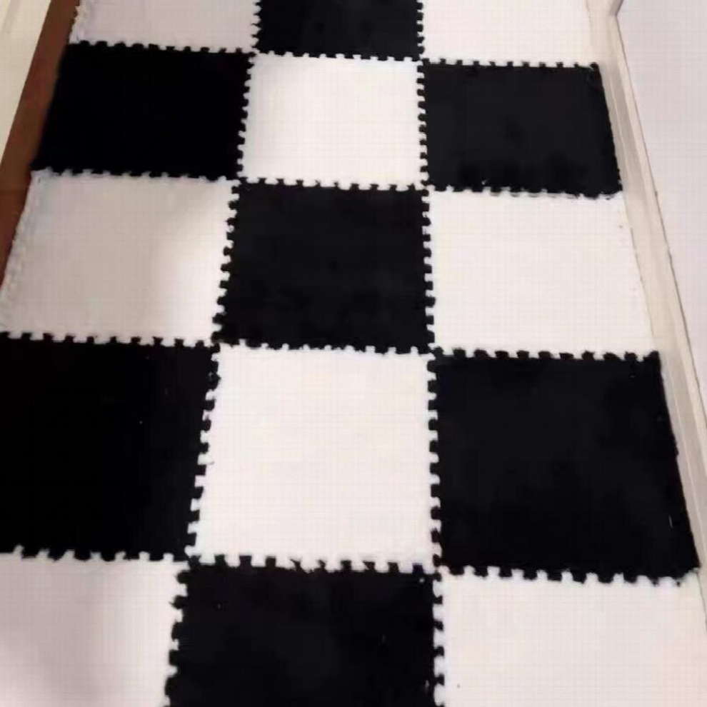 12pcs Foam Tiles Interlocking Puzzle Foam Floor Mats Baby Play Mat For Playing Exercise Mat For Home Workout Washable Cuttable Mat 30 48 30 Balck And