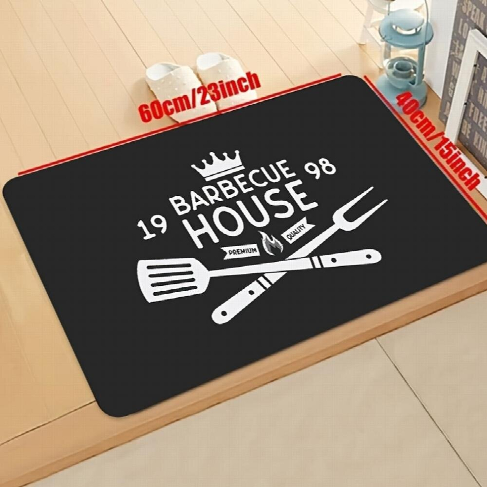 1pc Minimalist Style Rug BBQ House Theme Carpet Letter Pattern Washable Rug For Living Room Bedroom Home Decor Hotel Decor Indoor Decor Reading Room D-image-OPC-PD8FVNQ-NEW