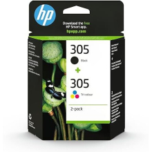 HP 305 Original Ink Cartridges (Black & Tri Colour) Pack of 2 – Reliable, Consistent Prints (120pp Black / 100pp Colour) Ink Cartridges