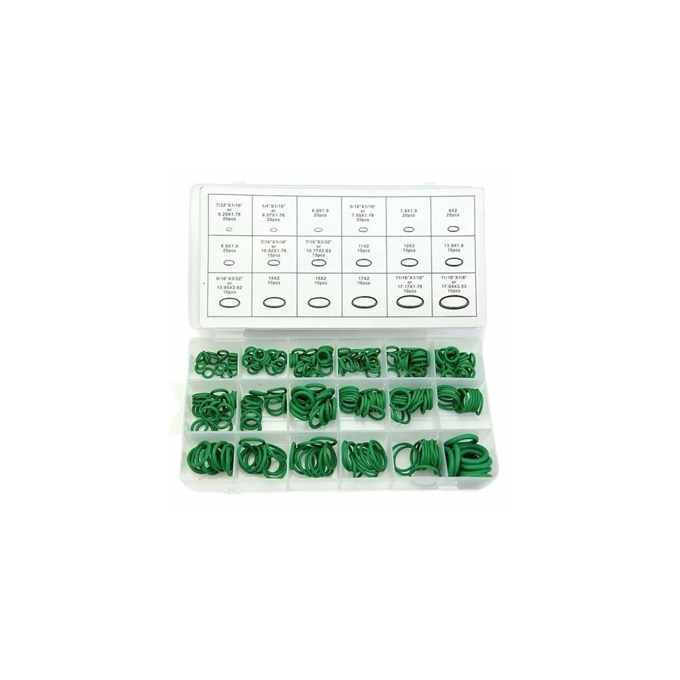 (Green) 270 Pcs 18 Sizes DIY Materials Assorted O Ring Rubber Seal Assortment Set Seal Plumbing Garage Kit