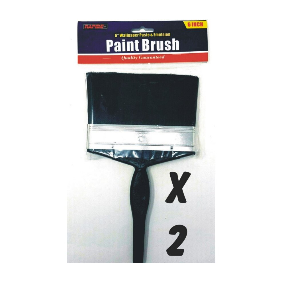 2 x 6inch Wide Paint Brush for Wall Head Ceiling Emulsion Painting