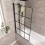 NES Home Oaken 800mm Square Bath Screen Black Profile With Grid Glass Reversible 3