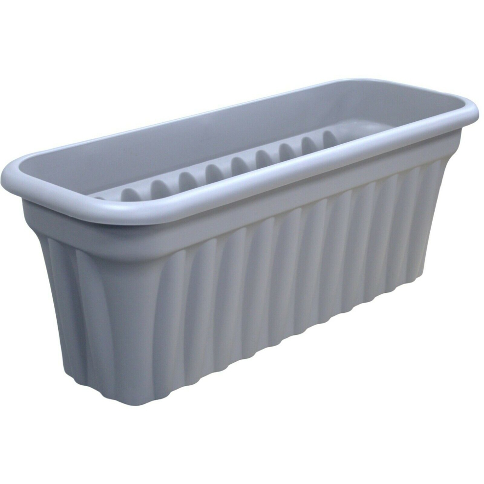 XL 80cm Long Plastic Trough Planter, Grey Indoor/Outdoor Plant Pot