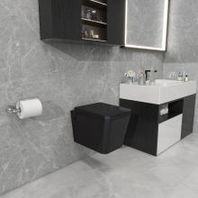 Wall Hung Toilet Wall Mount Bathroom WC Pan Matt Black Ceramic Soft Close Seat