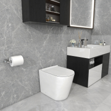 Modern Back to Wall Toilet WC Short Projection Concealed Cistern Soft Close Seat