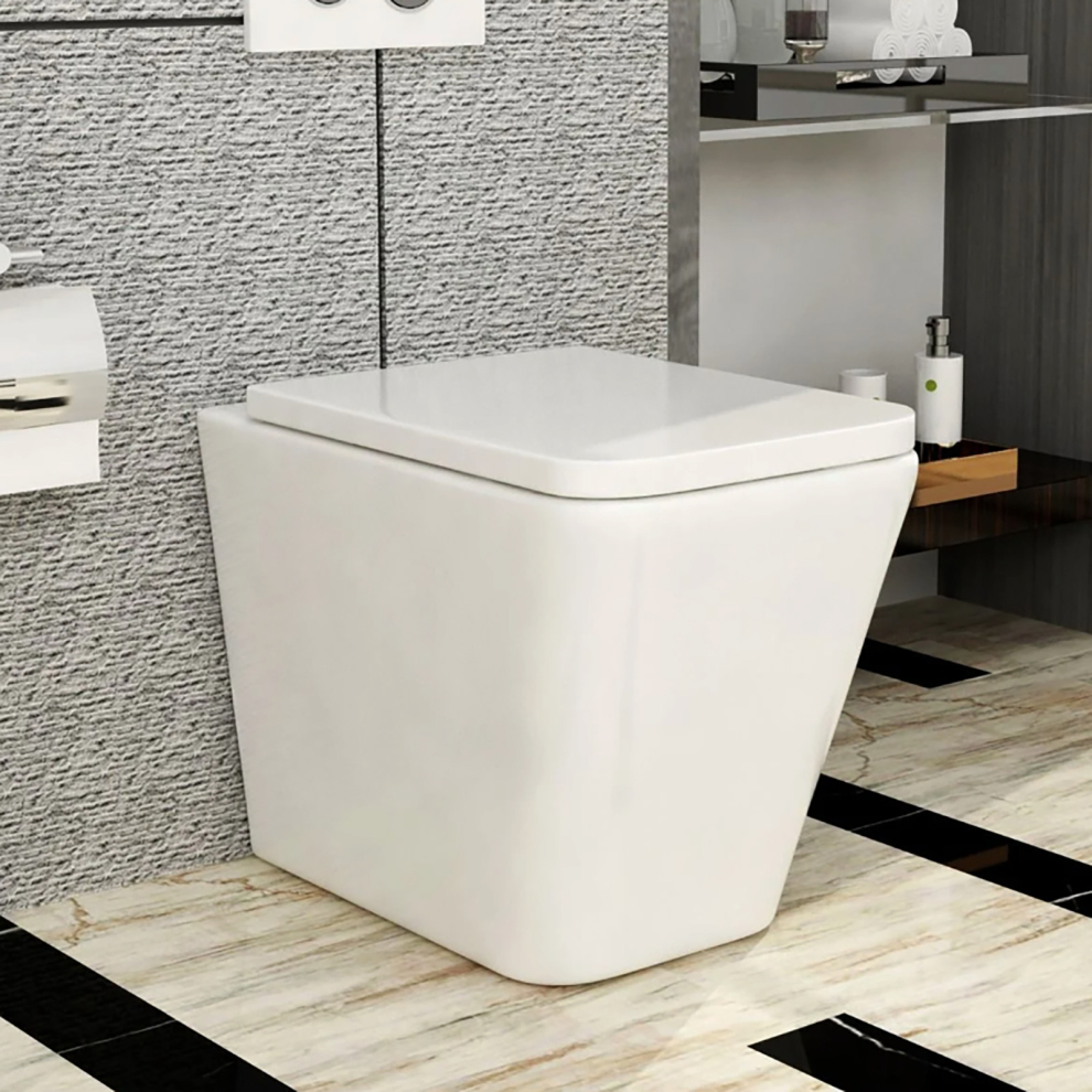 Robanmoa Back To Wall Toilet Soft Close Seat Concealed Cistern Dual Flush Btw Bathroom Wc