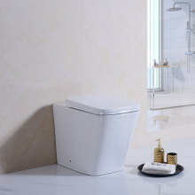Square Back To Wall Toilet Modern Bathroom WC White Ceramic Pan Soft Close Seat