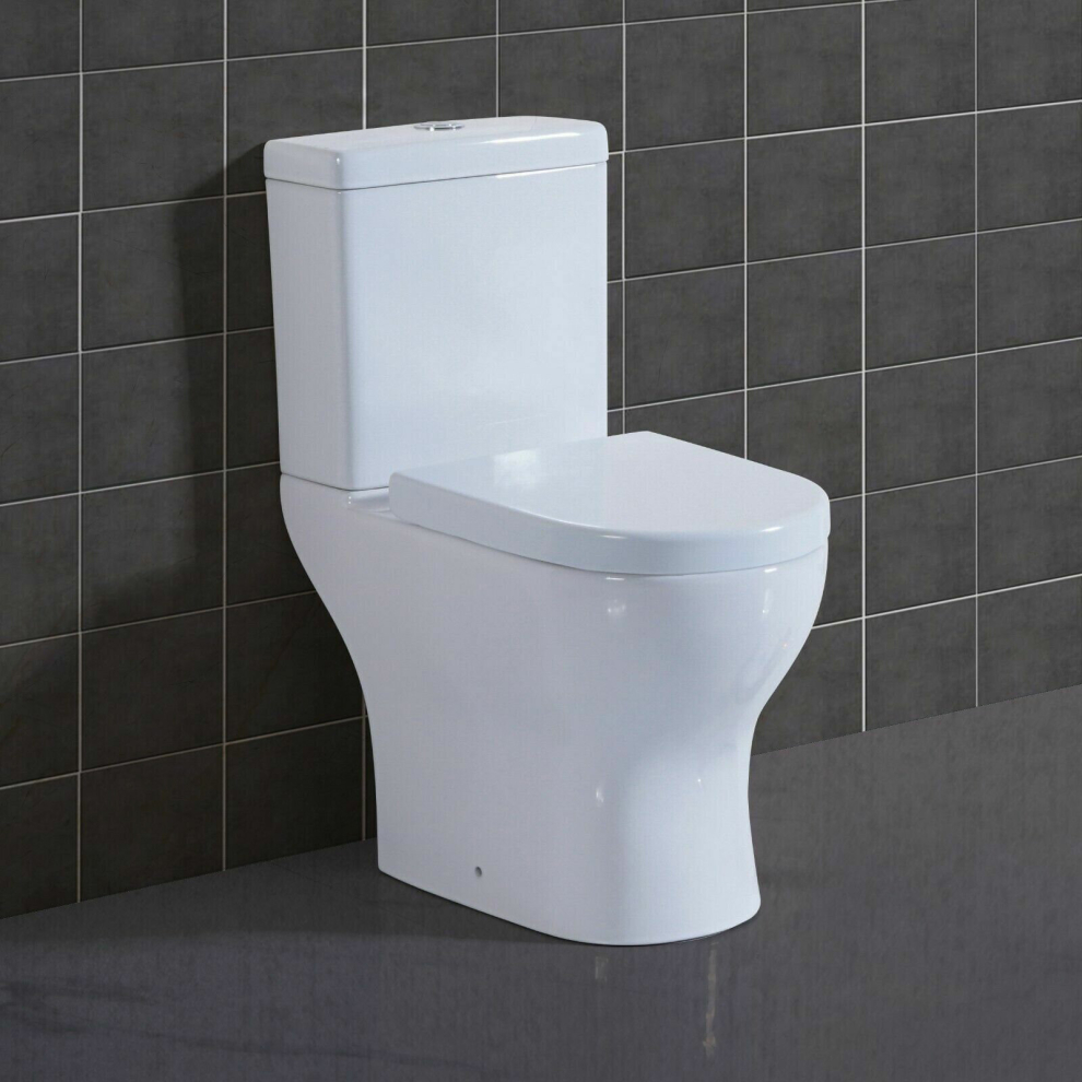 Close Coupled Toilet Ceramic Bathroom Wc Pan Dual Flush Cistern Soft Close Seat 9331924618684
