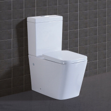 Rimless Close Coupled Toilet Dual Flush Modern Bathroom WC Soft Closed Seat