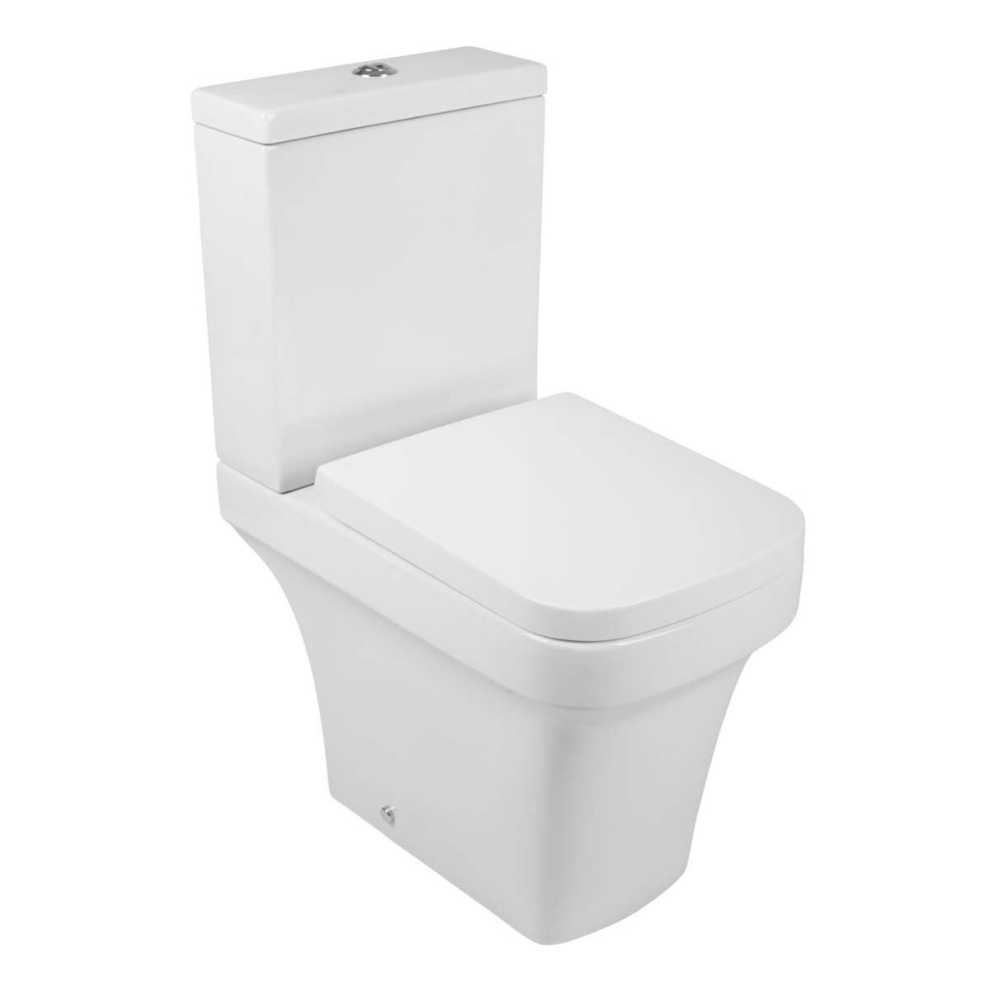 NRG Short Projection Close Coupled Bathroom Toilet Cistern Soft Close Seat Compact Cloakroom WC