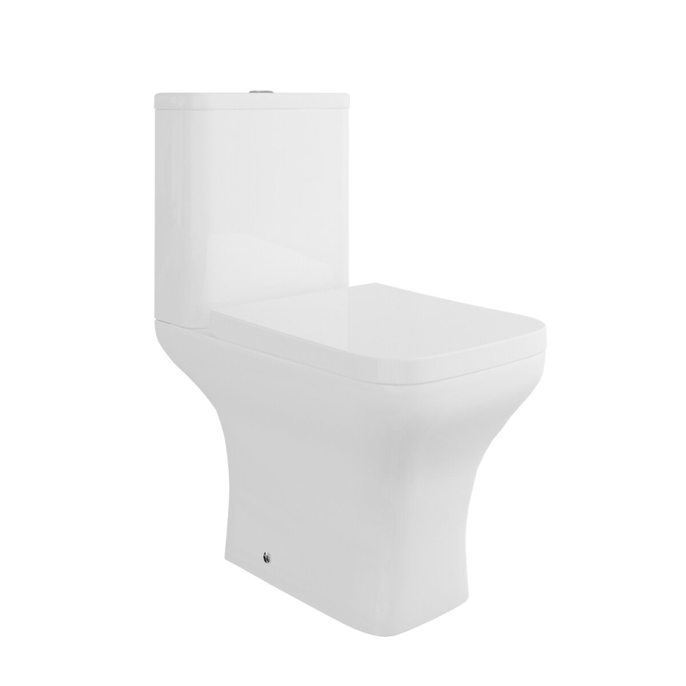 NRG White Curved Close Coupled Toilet with Soft Close Seat Modern Bathroom WC