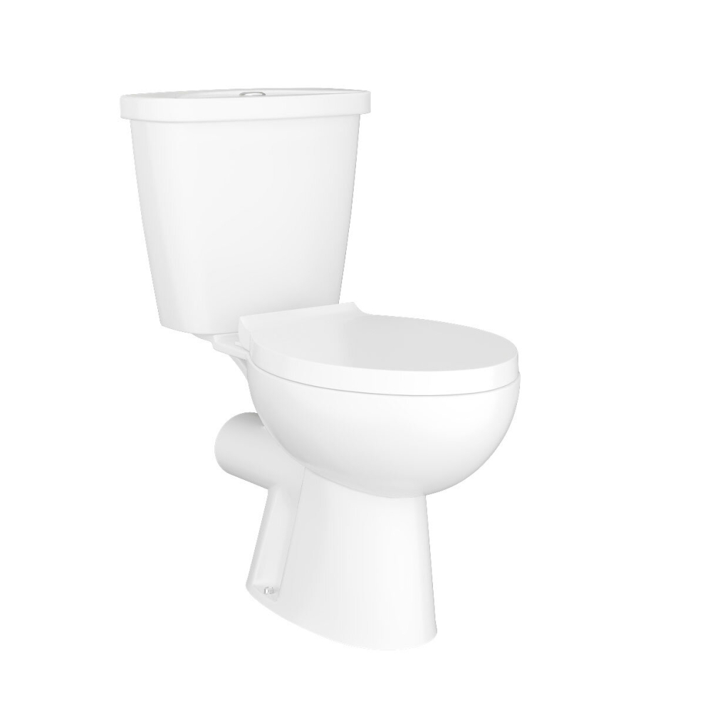 NRG White Ceramic Close Coupled WC Modern Toilet with Soft Close Seat