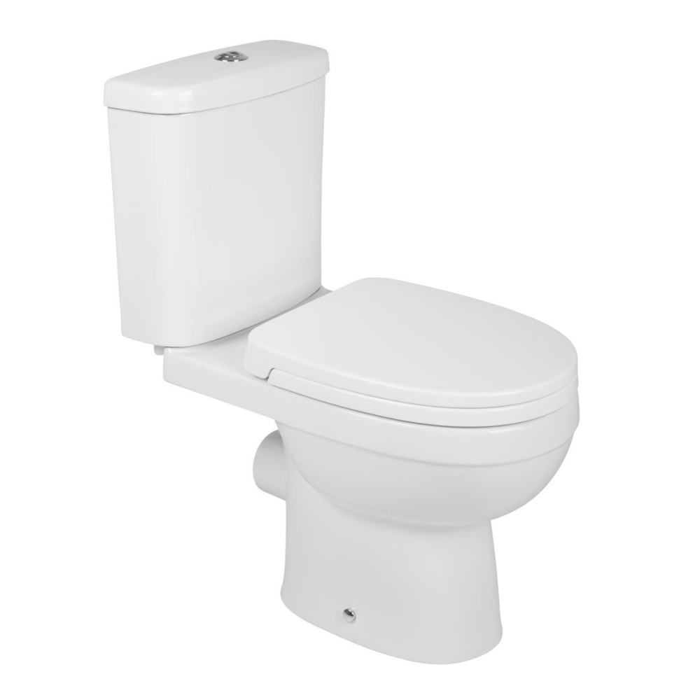 NRG Contemporary Bathroom WC Close Coupled Toilet Pan with Soft Close Seat Cistern