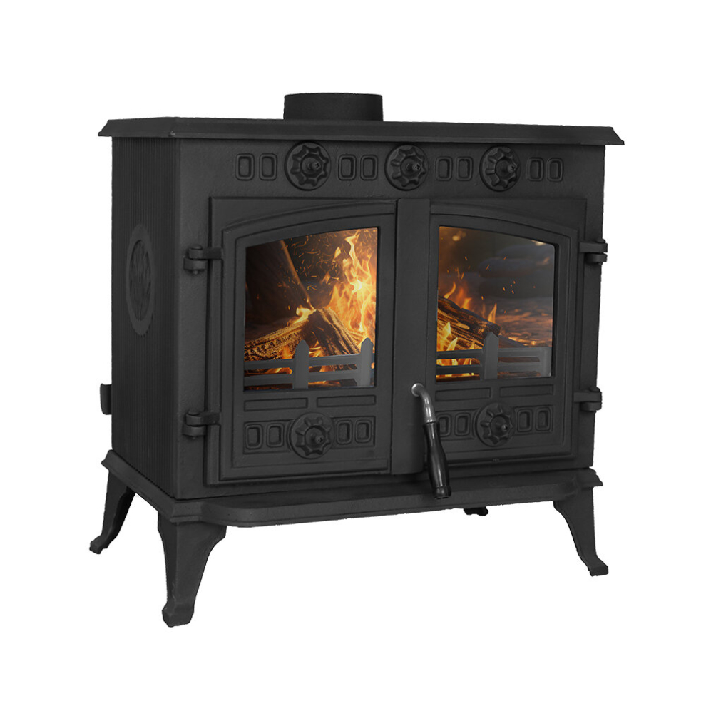 10KW Multifuel Stove Log Burner Fireplace Cast Iron Defra Approved Eco Design