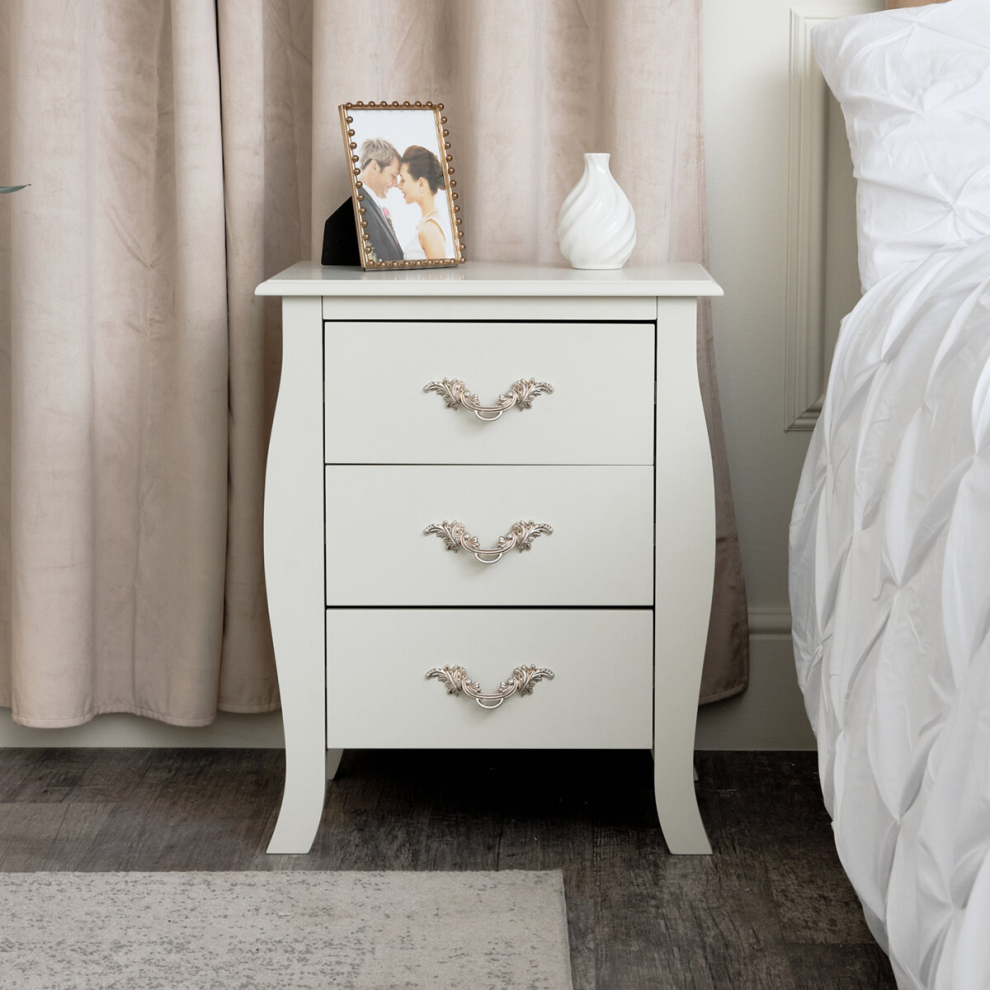 Melody Maison Ivory Drawer Bedside Table - Elizabeth Range Size 3