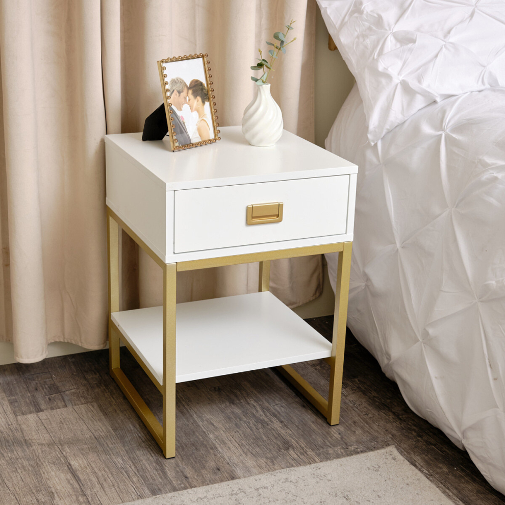 Melody Maison White One Drawer Bedside Table - Elle Range