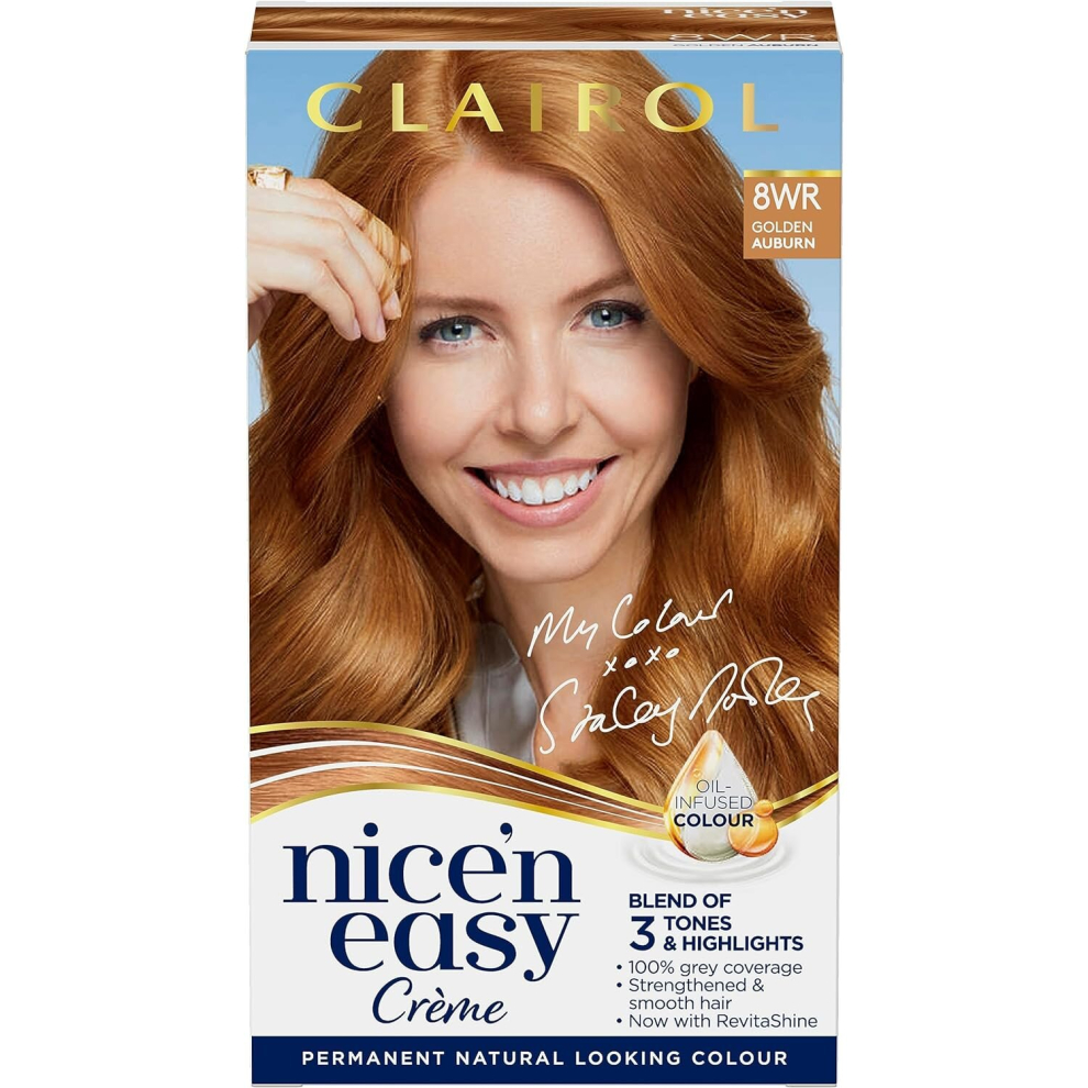 Clairol Nice'n Easy CrÃ¨me Permanent Hair Dye 8WR Golden Auburn