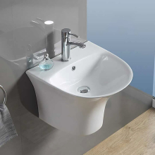480mm Wall Hung Cloakroom Basin Semi Pedestal Modern Bathroom Sink Wash Bowl