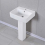 Modern Bathroom Basin Sink Square Full Pedestal Single Tap Hole White Ceramic 1