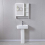 Modern Bathroom Basin Sink Square Full Pedestal Single Tap Hole White Ceramic 3