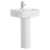 Modern Bathroom Basin Sink Square Full Pedestal Single Tap Hole White Ceramic 7