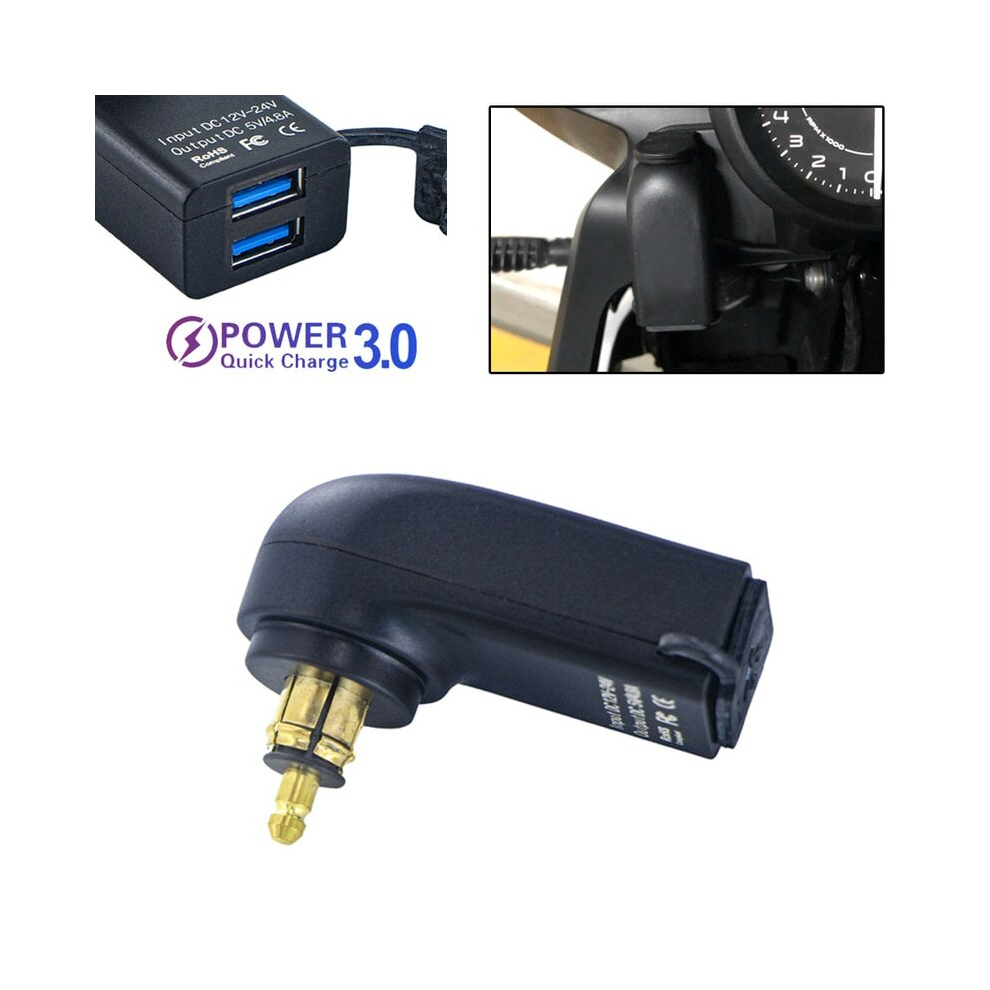 Waterproof 12V Dual Usb Charger Power Adapter Hella Din Plug Socket For 882619871109
