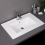 750mm Inset Bathroom Basin White Ceramic Modern Square Cabinet Mounted Sink Bowl 1