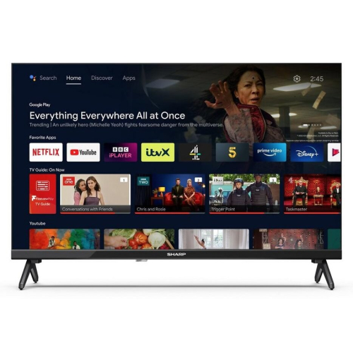 Refurbished Sharp Sharp SMART Android TV 1T-C24FH2KL2AB 24" HD Ready Chromecast Google Assistant