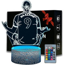 Norway Alf-inge Haaland Football Player #9 Night Light For Boys,16 Color Changing Dimmable With Remote Room Football Decor,desk Lamp For Football Fans