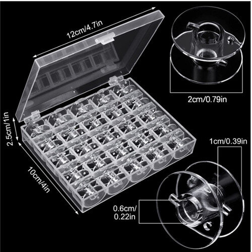 25Pcs Transparent Sewing Machine Bobbins Spools Empty Bobbins Spools 1