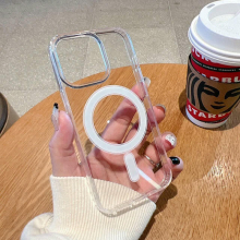 (For iPhone 14Pro, Clear) Luxury Wireless Charging Magsafe Phone Case For iPhone 15 14 13 12 11 Pro Max Mini 14 Plus Magnetic Clear Cases Cover