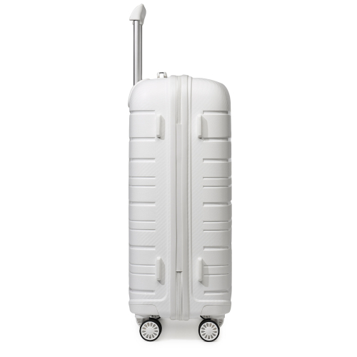 (White, 24 inch) 1, 2 Or 4 Piece Hard Shell PP Suitcase With TSA Lock 2