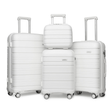 (White, 14+20+24+28 inch) 1, 2 Or 4 Piece Hard Shell PP Suitcase With TSA Lock