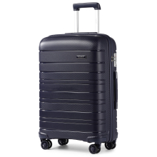(Navy, 24 inch) 1, 2 Or 4 Piece Hard Shell PP Suitcase With TSA Lock