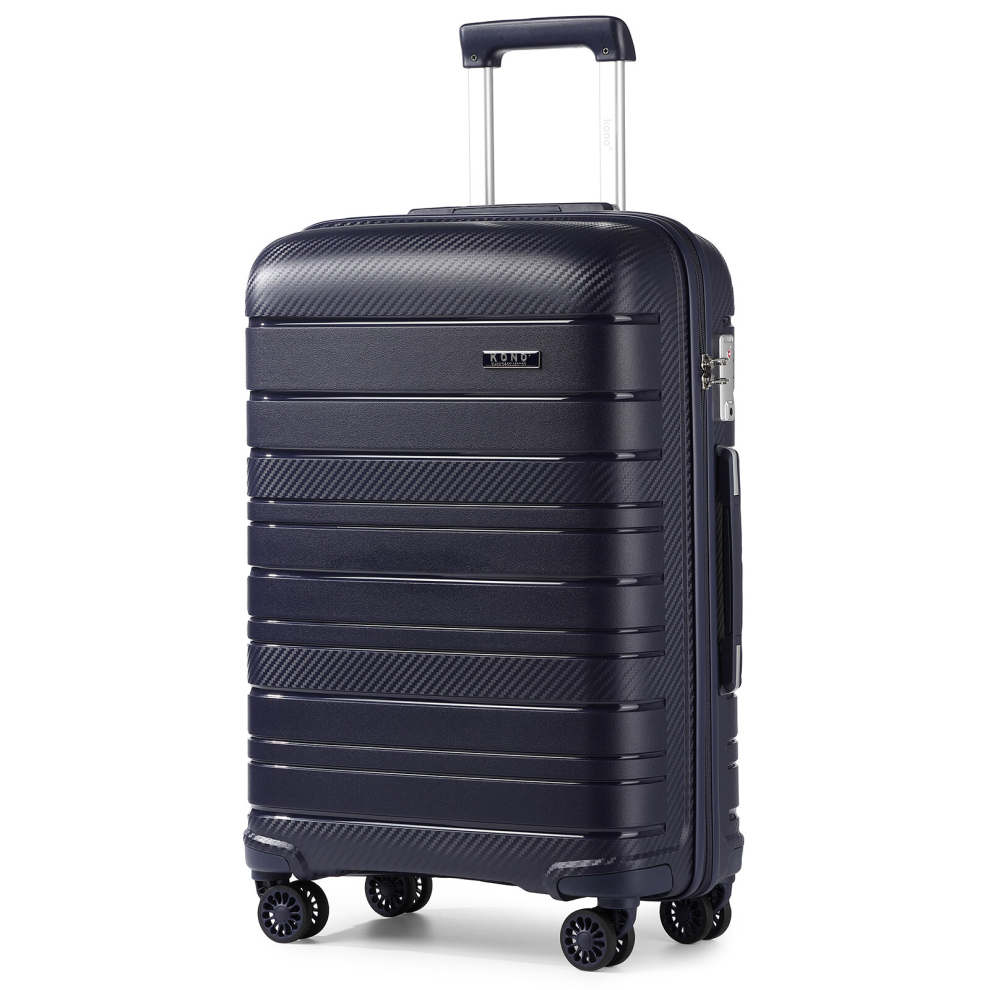 (Navy, 28 inch) Kono 1, 2 Or 4 Piece Hard Shell PP Suitcase With TSA Lock