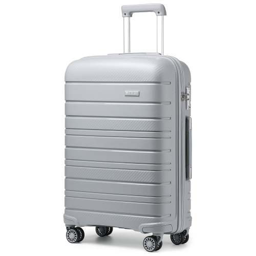 (Grey, 20 inch) 1, 2 Or 4 Piece Hard Shell PP Suitcase With TSA Lock