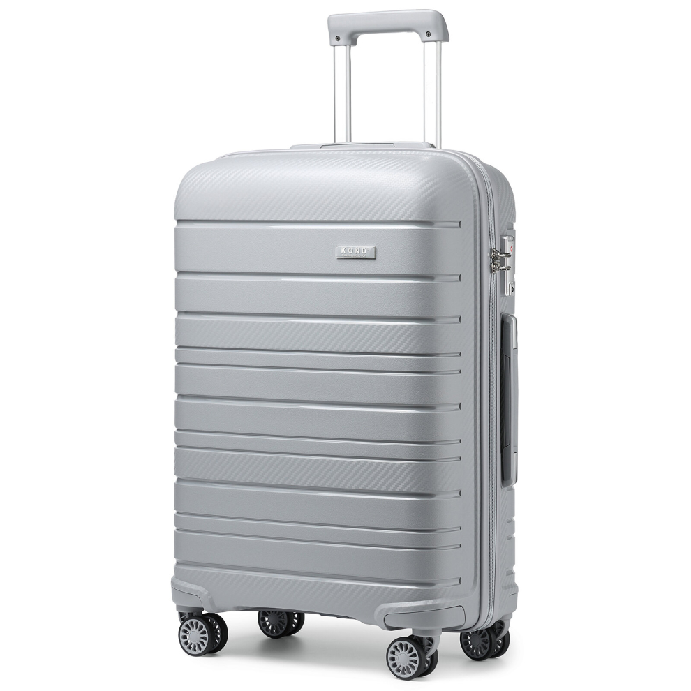 (Grey, 20 inch) Kono 1, 2 Or 4 Piece Hard Shell PP Suitcase With TSA Lock