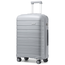 (Grey, 24 inch) 1, 2 Or 4 Piece Hard Shell PP Suitcase With TSA Lock