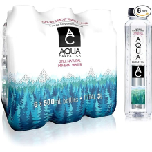 AQUA Carpatica 500ml x 6 Pure Natural Still Mineral Water 6-Pack Bottled Water, Virtually Nitrate Free Low Sodium Naturally Alkaline 100% Recyclable
