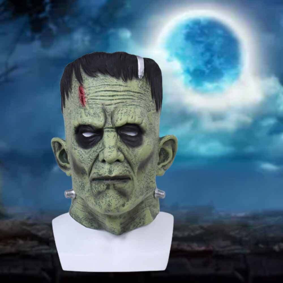 Deluxe Frankenstein Monster Party Mask Latex Boris Karloff Halloween Horror Mask