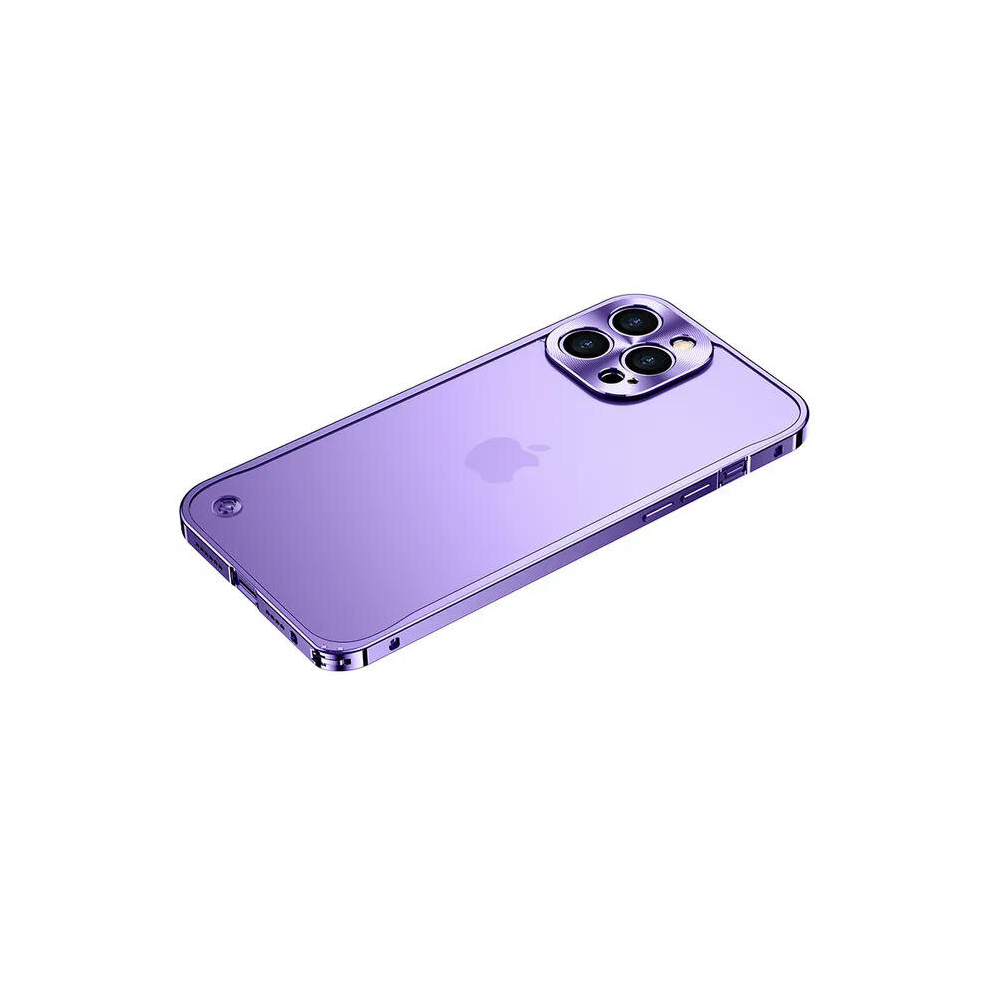 (For iphone 13pro max, Purple) Metal Phone Case For IPhone 12 13 14 15 Pro Max Cover 15Plus Magnetic Aluminum Frame Phone Shell For IPHON 11 12 13 Pro