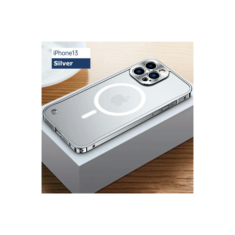 (For iphone 14pro max, Magnetic Silver) Metal Phone Case For IPhone 12 13 14 15 Pro Max Cover 15Plus Magnetic Aluminum Frame Phone Shell For IPHON 11