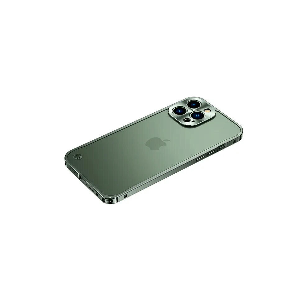 (For iphone 14pro max, green) Metal Phone Case For IPhone 12 13 14 15 Pro Max Cover 15Plus Magnetic Aluminum Frame Phone Shell For IPHON 11 12 13 Pro
