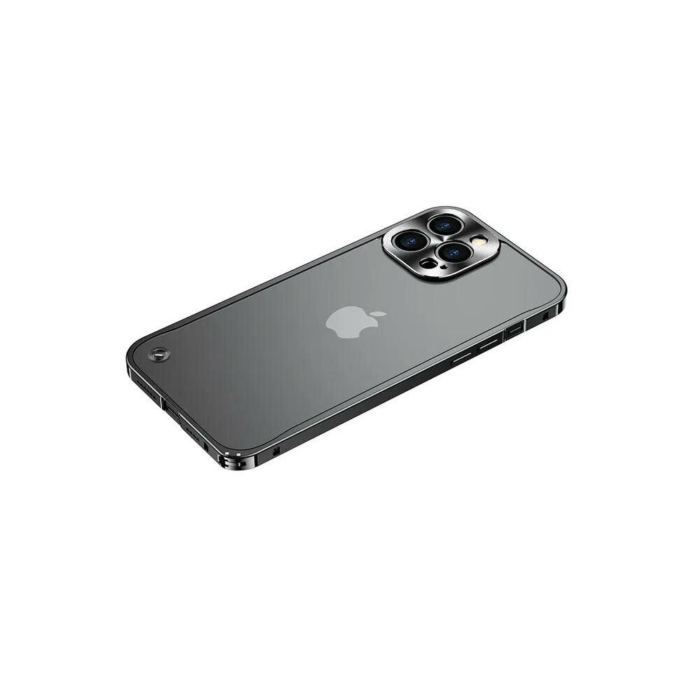 (For iphone 12pro max, black) Metal Phone Case For IPhone 12 13 14 15 Pro Max Cover 15Plus Magnetic Aluminum Frame Phone Shell For IPHON 11 12 13 Pro