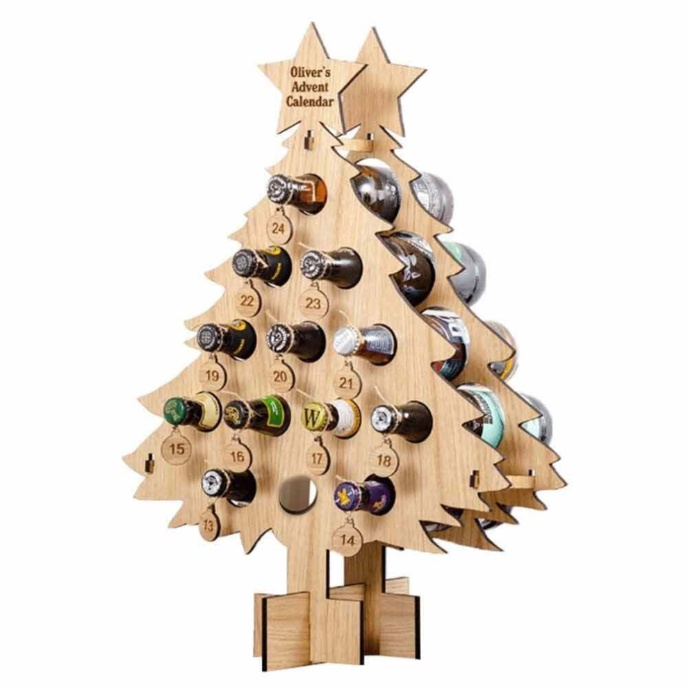 The Tipsy Tree Wooden Advent Calendar Tree only Holds 14 20cl Bottles Wine Gift