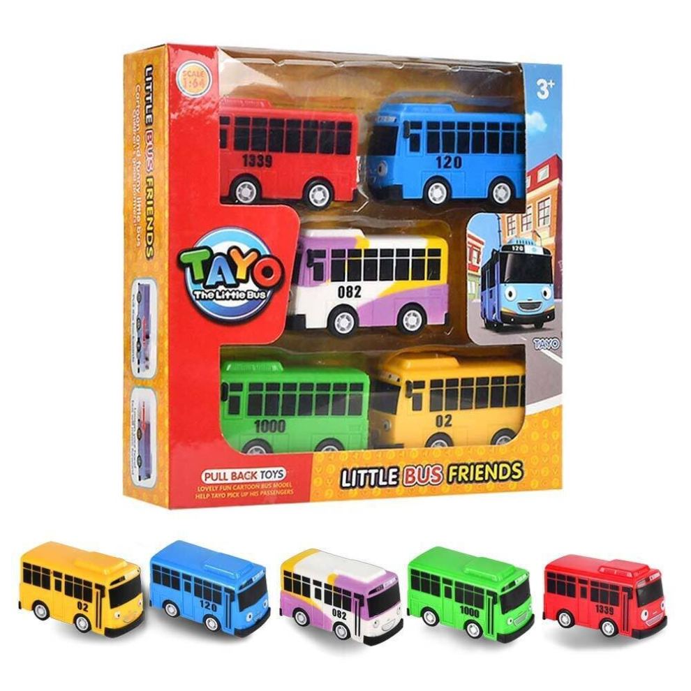 5PCS Car Toy The Little Bus TAYO Children Kids Mini Kid Gift Tayo Rogi Gani Rani