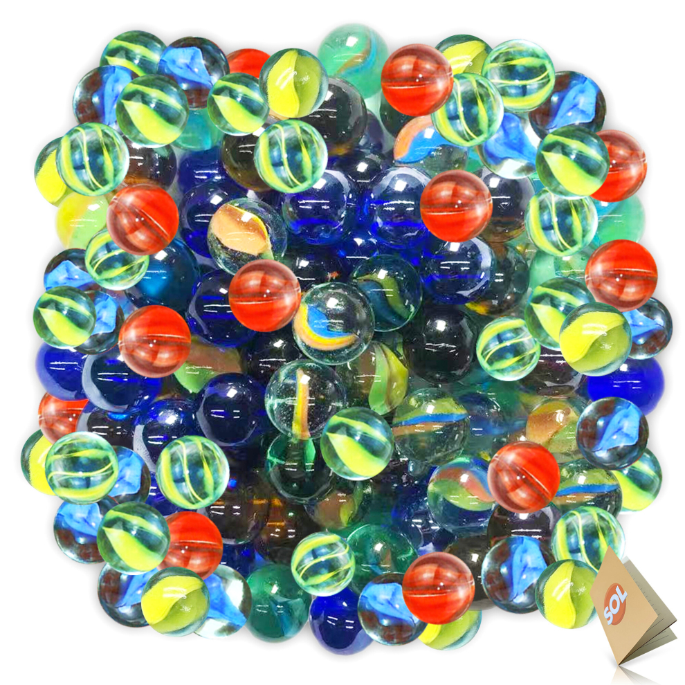 (300pk) 100-300 Coloured Glass Marbles |Classic Kids Toys